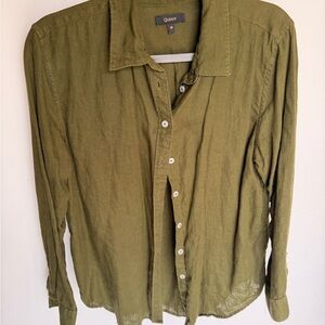 Quince Forest Green Casual Button Down Shirt
